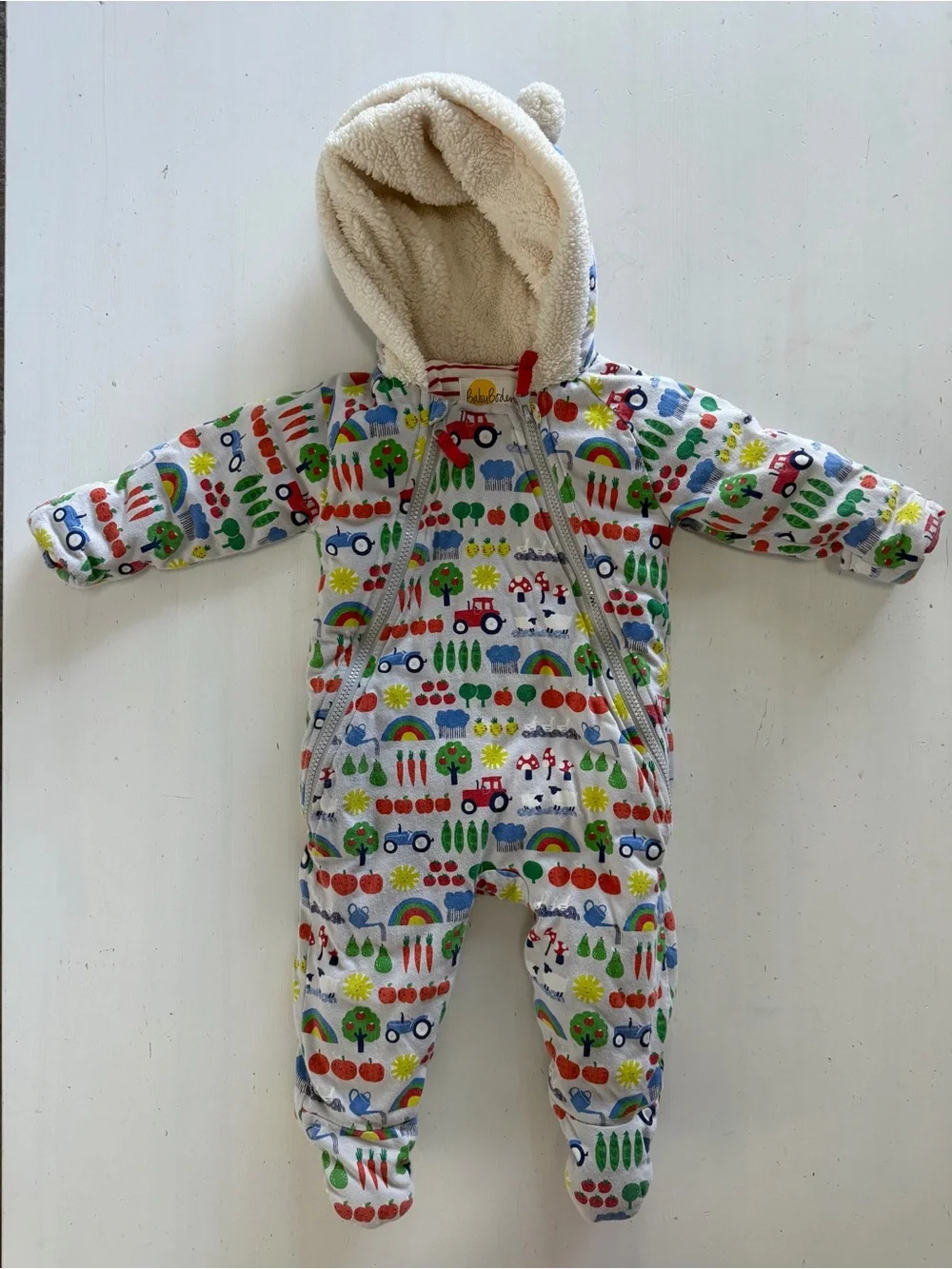 Mini Boden Farm Cozy Pram Suit 9–12 Months One-Piece Bunting